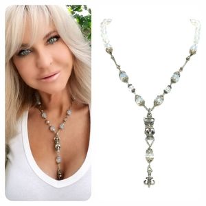 Kinley Sterling Silver Opal Stone Skull Necklace